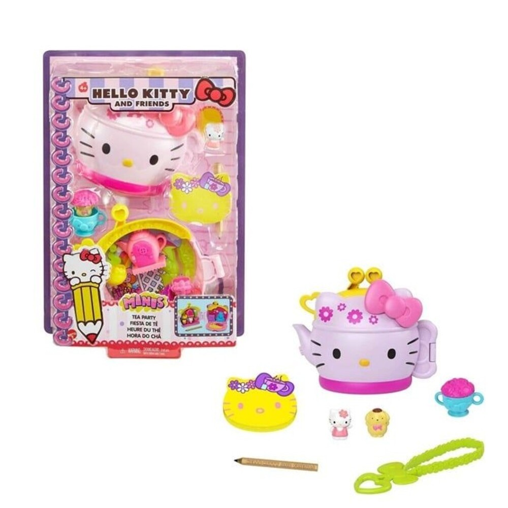 Hello Kitty Tea Party Toy with 2 Sanrio Minis Figures Stationery accessories